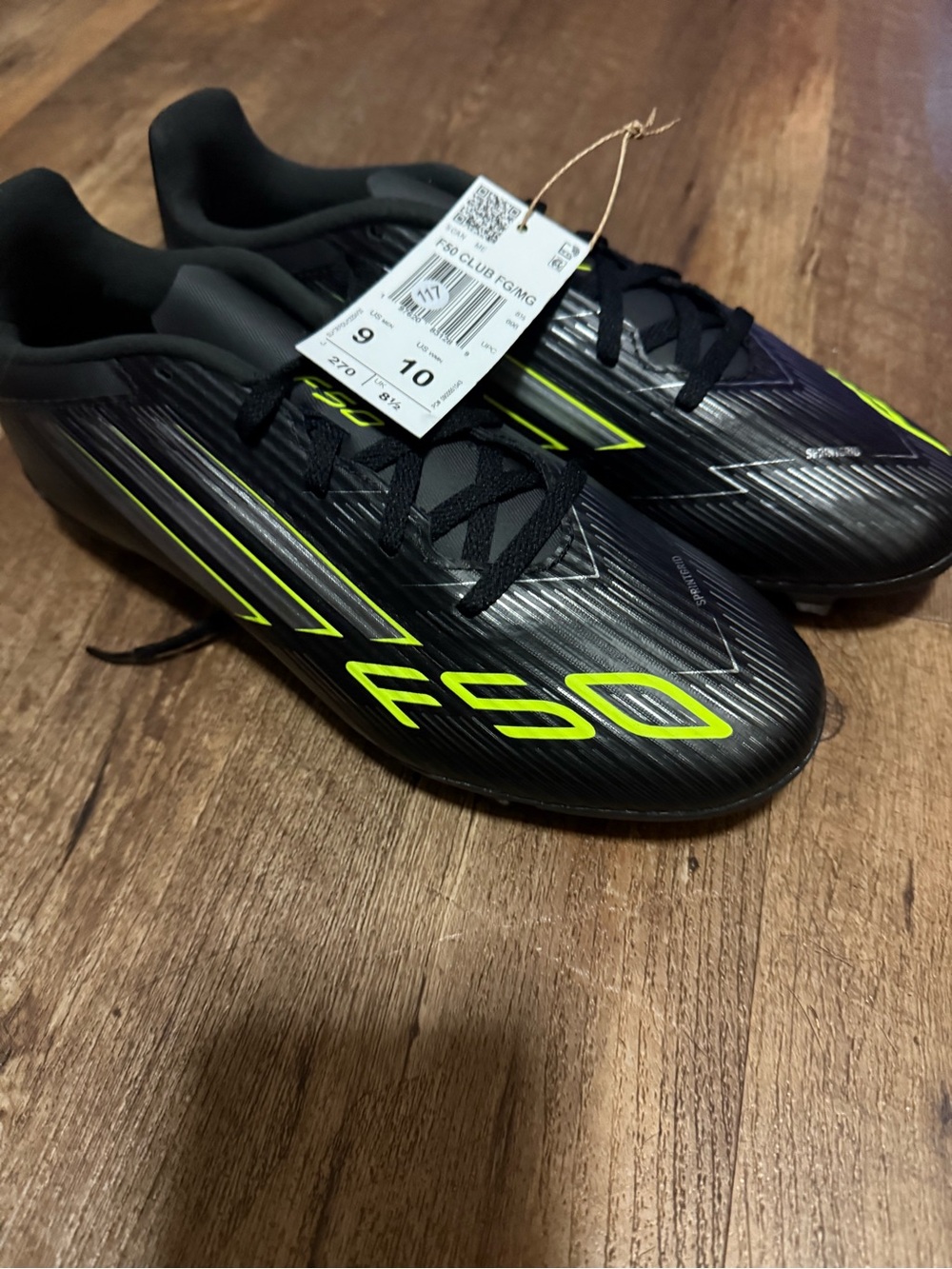 adidas F50 Black with Neon Yellow Soccer Cleats